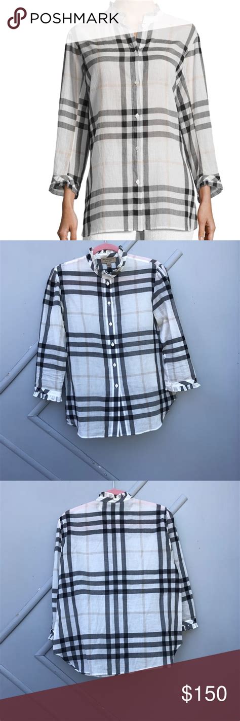 NEW 0 BURBERRY SALLA RUFFLE TRIM CHECK 